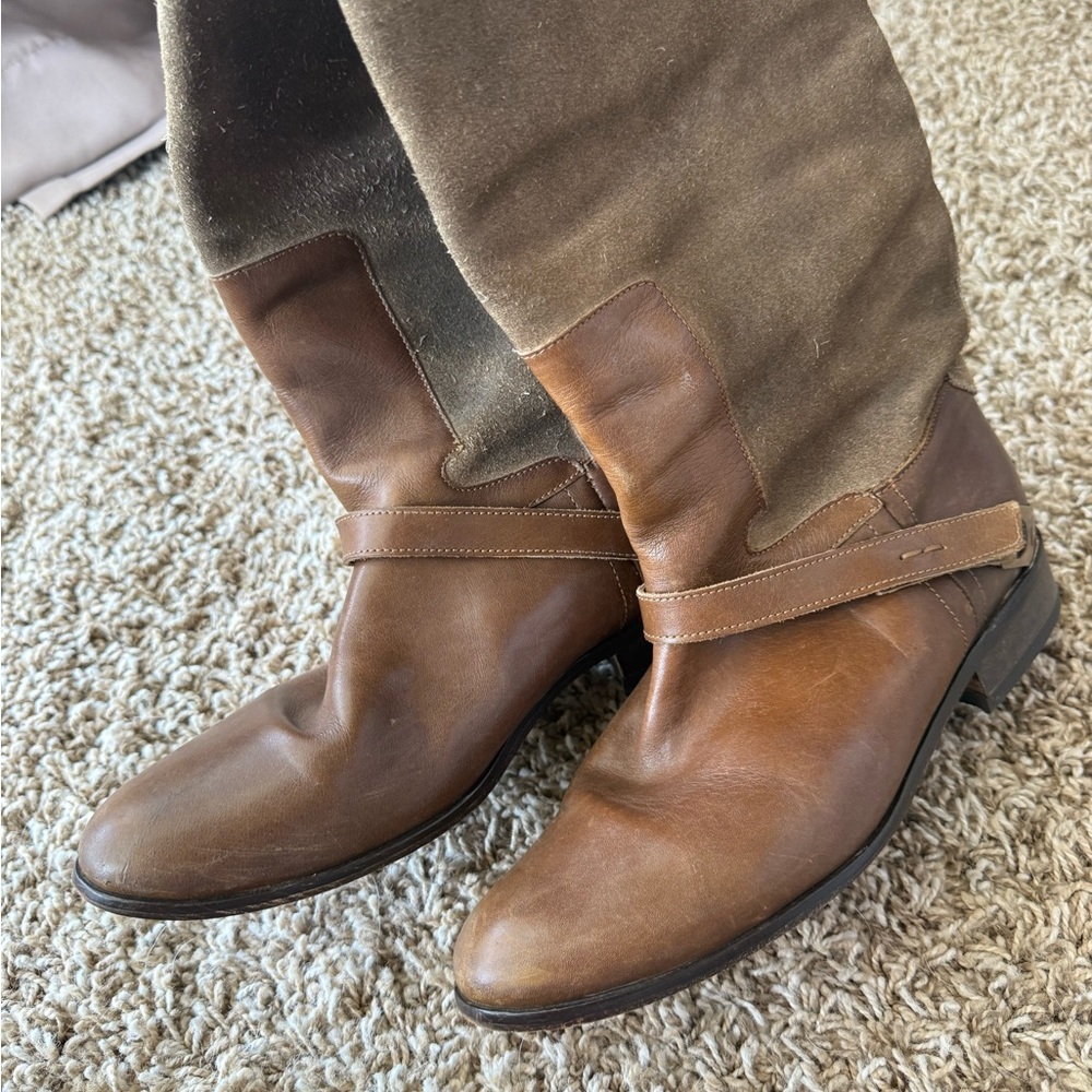 Golden Goose Tall Riding Boots EU 40 Brown Leather Suede Made Italy